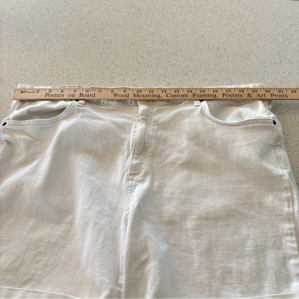 Eddie Bauer White Denim Boyfriend Shorts Plus Size 18 Stretch Denim Bermuda